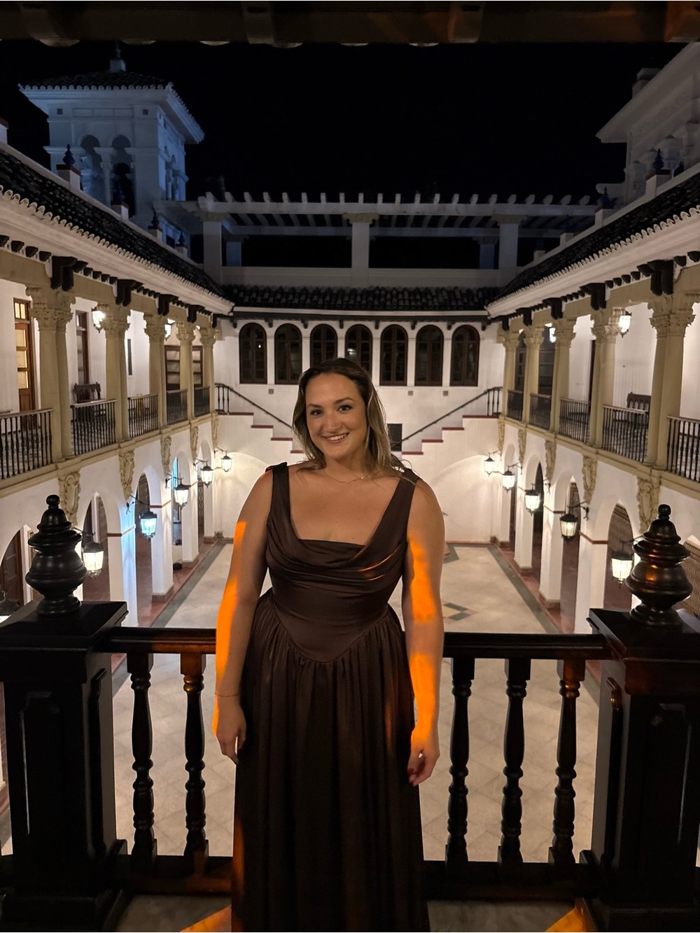 Azazie Brown Satin Maxi Dress
